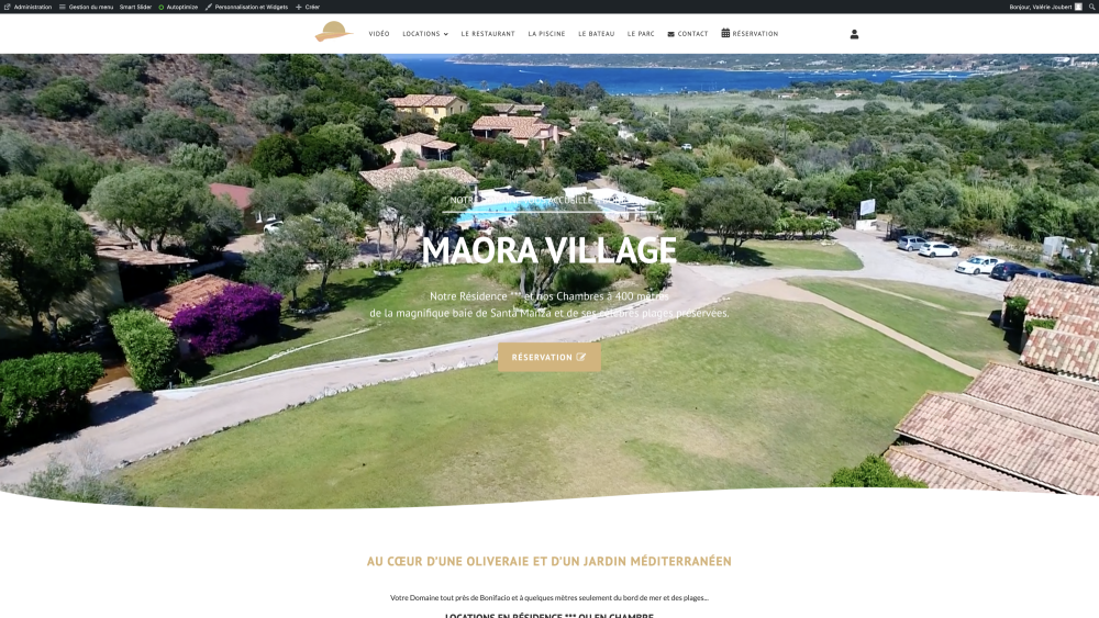 Site Internet Maora Village à Bonifacio
