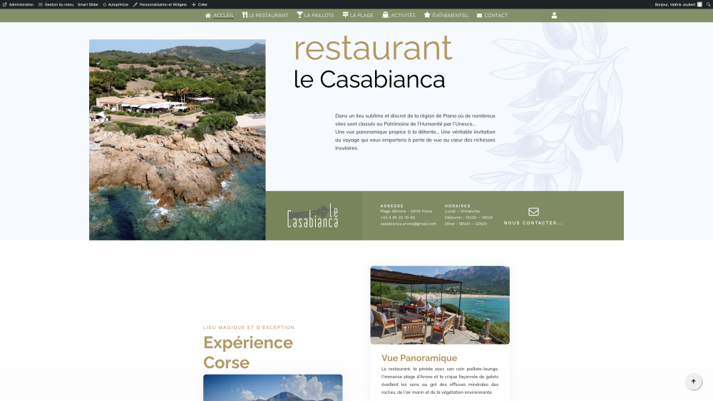 Site Internet Restaurant Le Casabianca